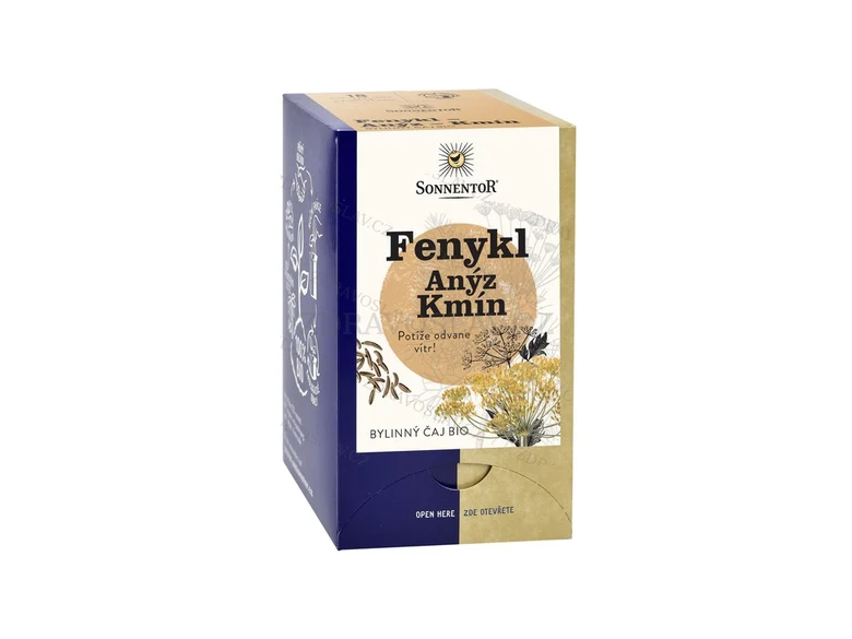 Bio bylinný čaj s fenyklem, anýzem a kmínem