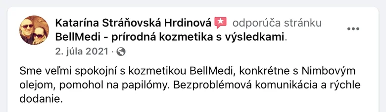 Testimonie o účinnosti oleje na papilomy