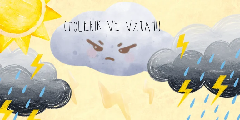 Roztřesené mraky s blesky symbolizují cholerický temperament