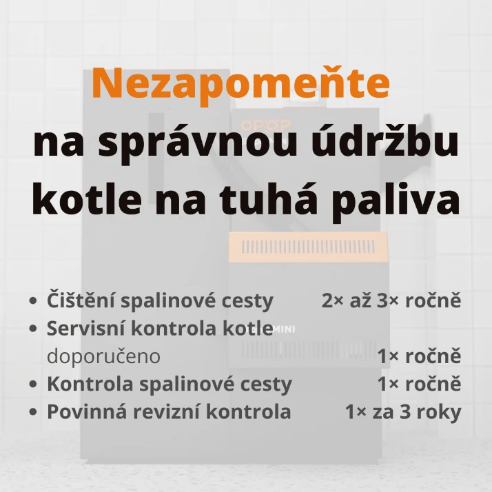 Doporučený plán údržby a revize kotlů na tuhá paliva