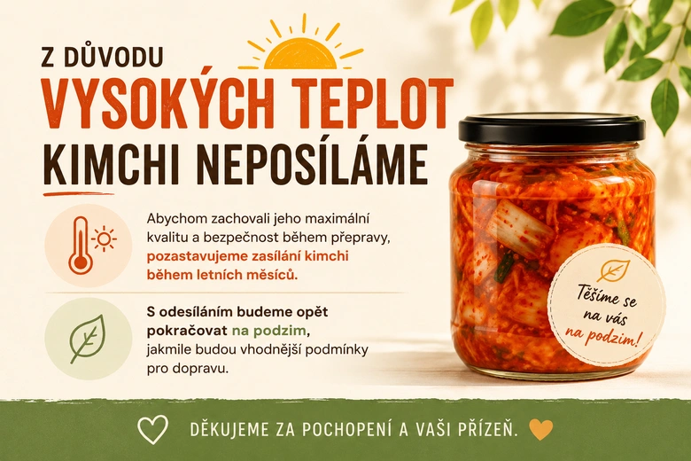 Korejské kimchi – vysvětlení přerušení dodávek v létě
