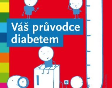 Kniha o diabetu s kreslenými postavičkami