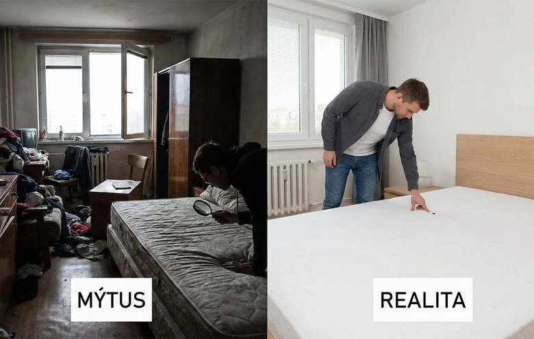 Porovnání mytů a realit o hmyzu v posteli