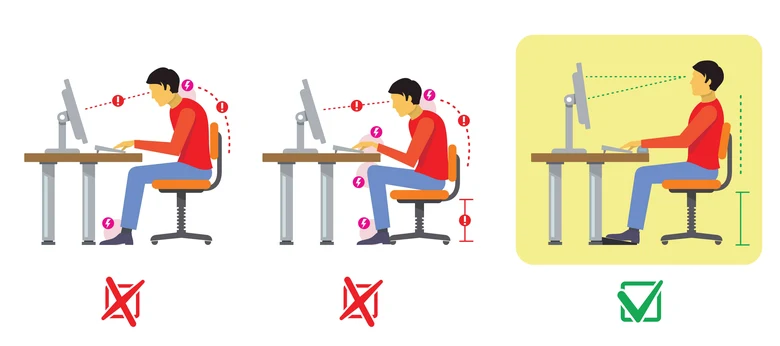 Správná výška psacího stolu pro ergonomii