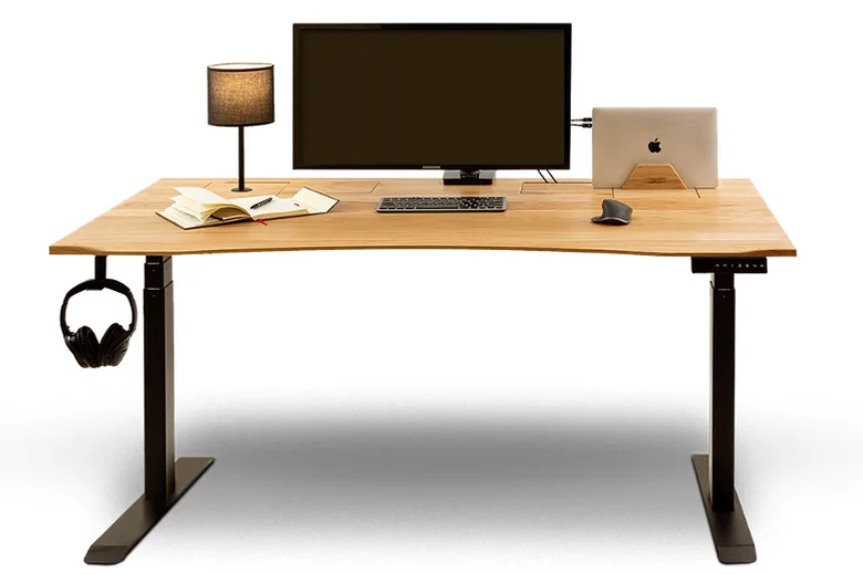 Modern nastavitelný psací stůl s křivou deskou