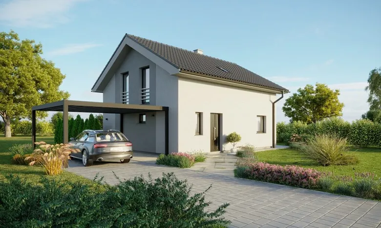 Moderní dům s garáží na klíč pro článek o výběru domu.