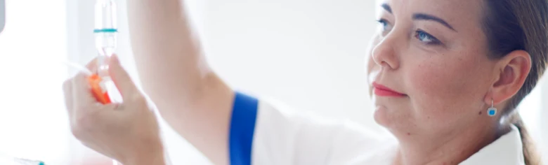Female nurse with syringe