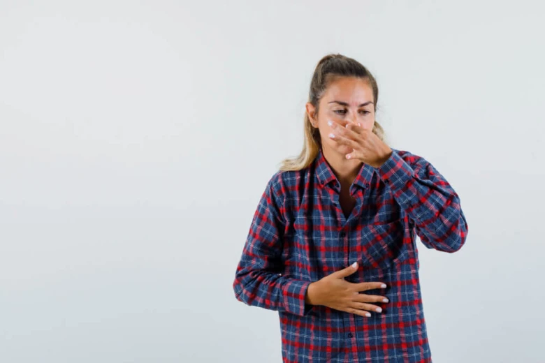 Woman feeling sick