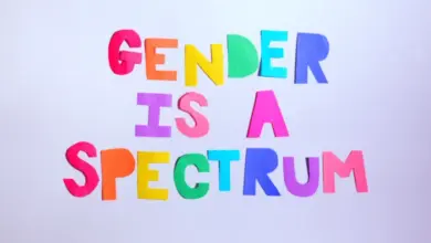 Barevné písmena tvořící text o genderu jako spektru.