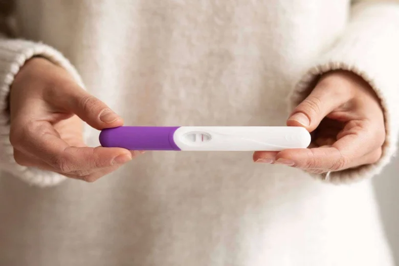 Pregnancy test with positive result