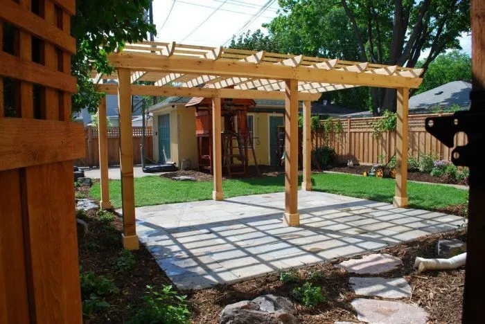 Wooden garden pergola
