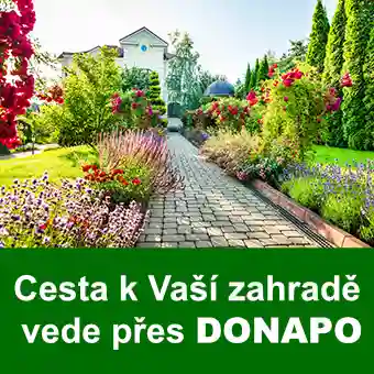 Zahrada s cestičkou mezi kvetoucimi rostlinami.